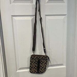 Brown Patterned Crossbody Bag